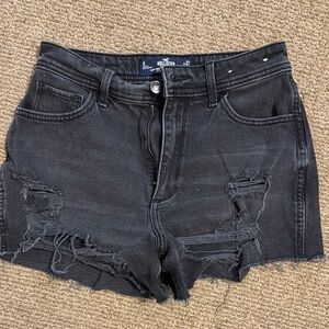 Hollister Black Jean Shorts Distressed Style